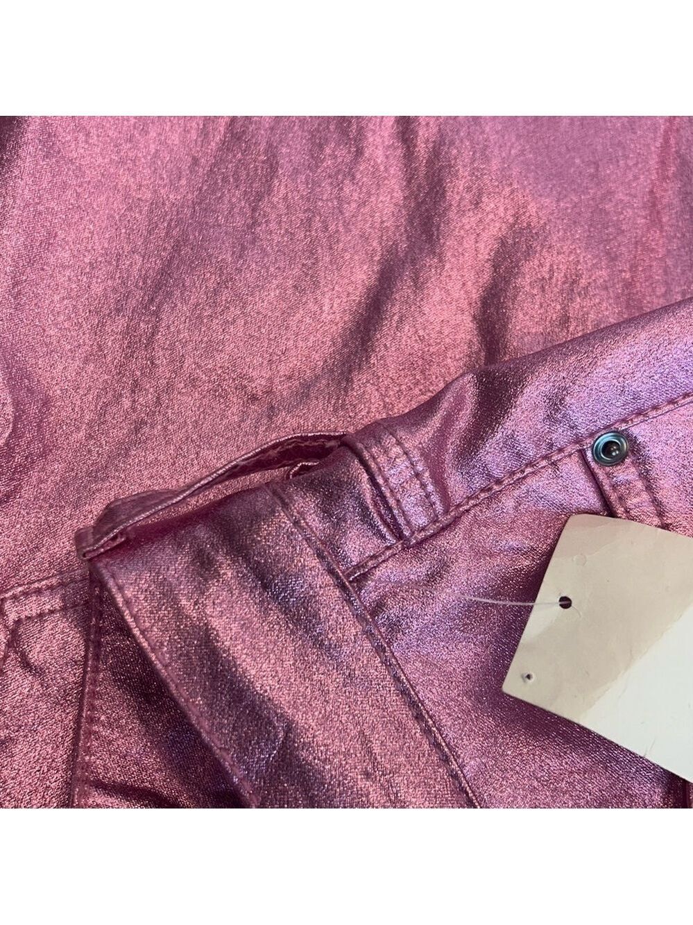 Royalty For Me RFM pink metallic foil stretchy slim fit jeans pants Sz NWT - Picture 9 of 14